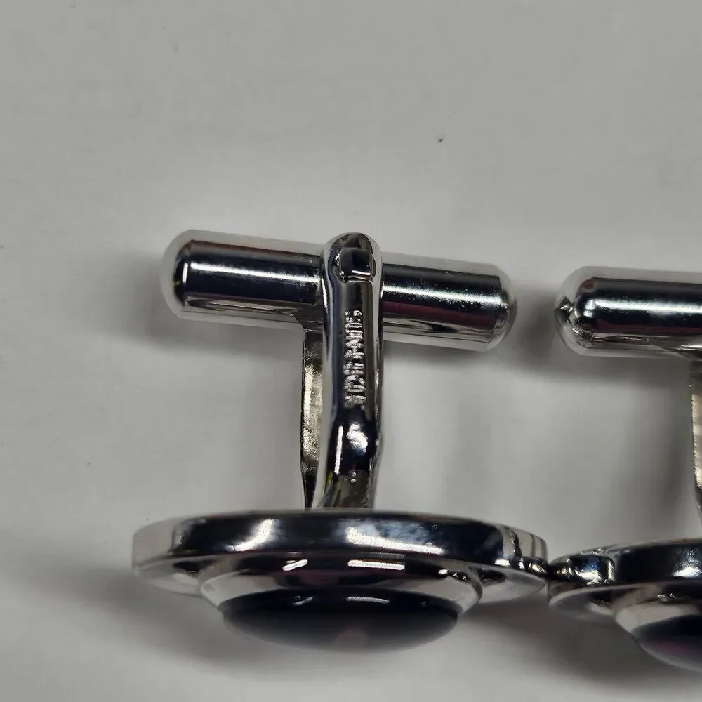 Sun Eagle Cufflinks Silvertone w/Stone Vintage